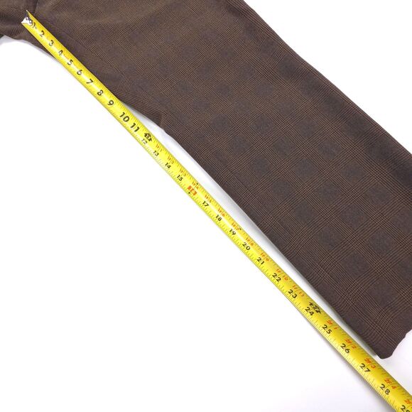 NEW Uniqlo Smart 2-Way Stretch Glen-Checked Ankle Pants Brown Academia Old Money - Picture 4 of 6